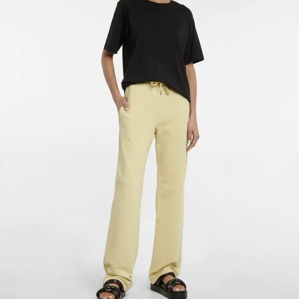 Dries Van Noten Track Pants Yellow Wide Leg Sweatpants Designer Terry Women’s L